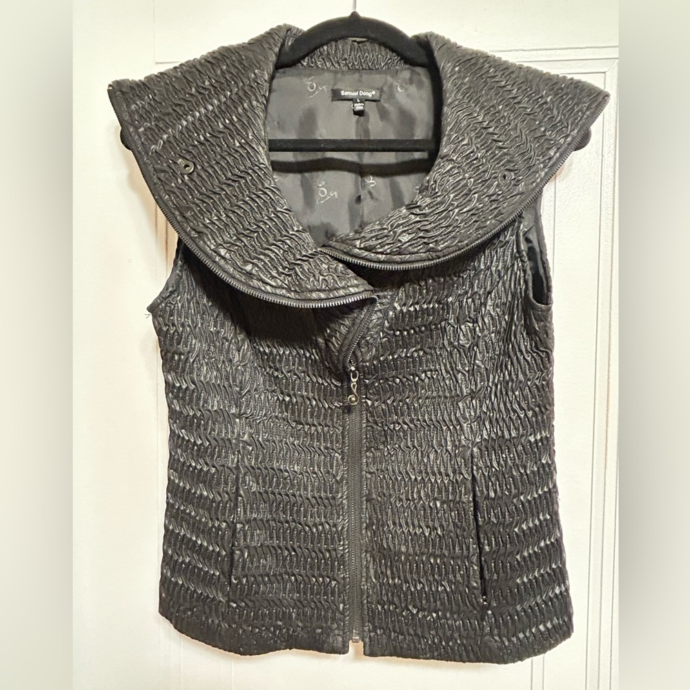 Samuel Dong Black Textured  Vest